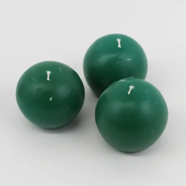 4Home Accents Unscented 2.25" Round Ball Sphere Candles 3 Green 1 Red
