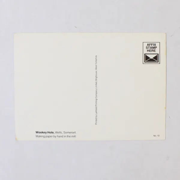 Lot Of 2 Vintage Wookey Hole Somerset Postcards Handmade Paper Mill