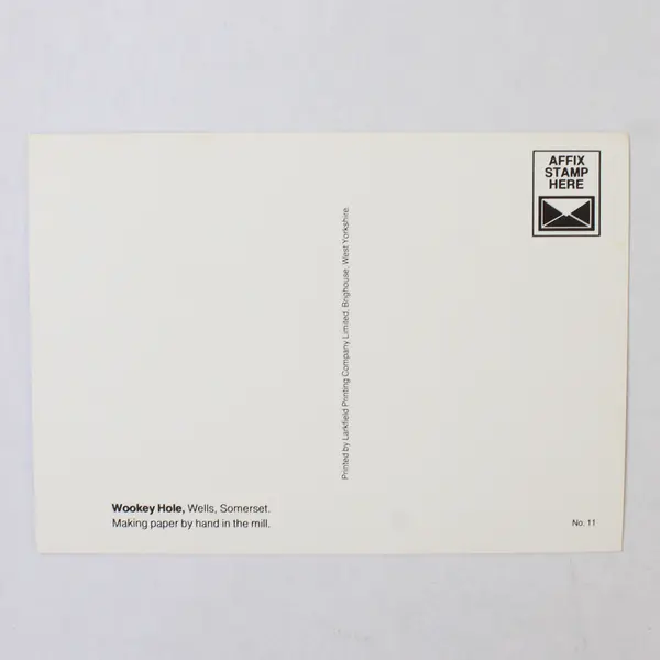 Lot Of 2 Vintage Wookey Hole Somerset Postcards Handmade Paper Mill