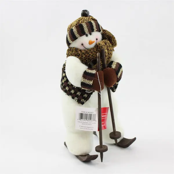 Lot Of 2 Mitchell Import Co. TJ's Christmas Cherish The Memories Ski Snowman 10"