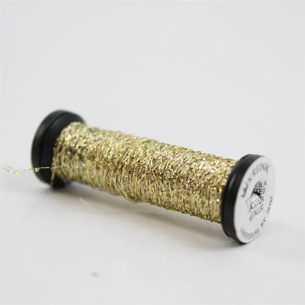 Lot of 9 Gold Sparkle Sewing Thread Spools 2 Regular & 7 Small