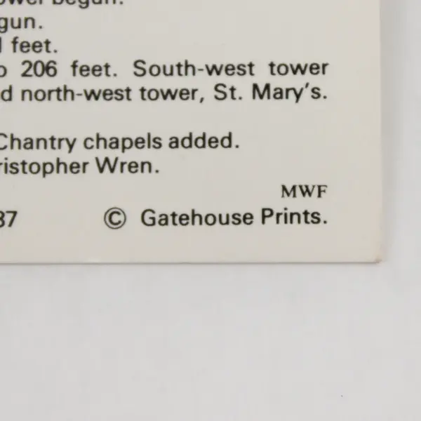Set Of 2 Vintage Lincoln Cathedral Local History Cards Gatehouse Prints