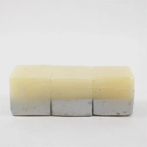 Set of 3 Light Yellow Square Candles Modern Votive Tabletop Decor