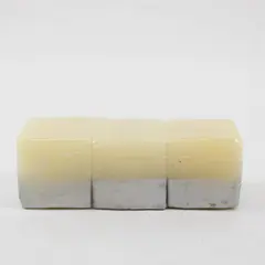 Set of 3 Light Yellow Square Candles Modern Votive Tabletop Decor