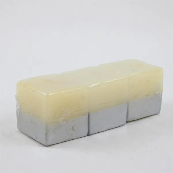 Set of 3 Light Yellow Square Candles Modern Votive Tabletop Decor