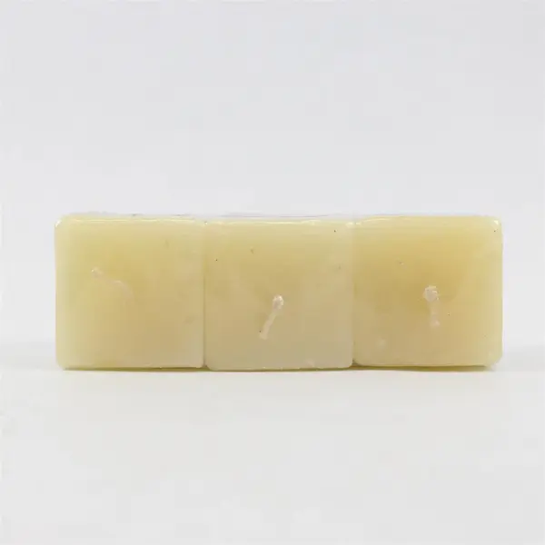 Set of 3 Light Yellow Square Candles Modern Votive Tabletop Decor