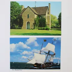 Lot Of 2 VTG St Mary's City Maryland Postcards 1676 State House Maryland Dove