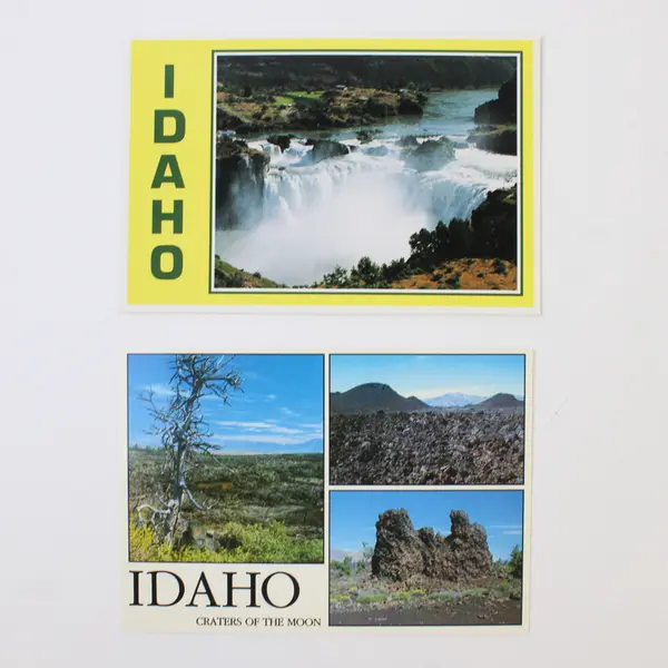 Lot Of 2 Vintage Idaho Postcards Craters Of The Moon Shoshone Falls