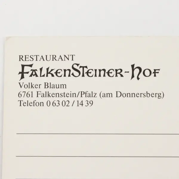 Vintage Falkensteiner Hof Restaurant Donnersberg Germany Postcard