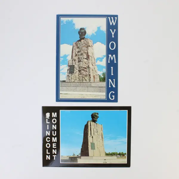 Lot Of 2 Vintage Lincoln Monument Wyoming Postcards Sherman Hill