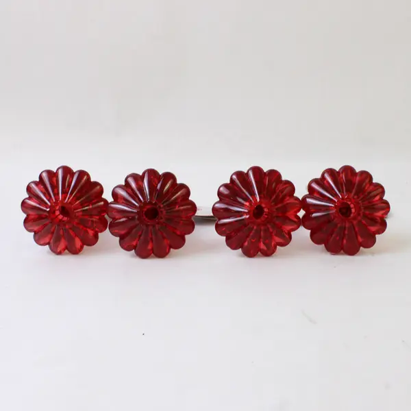 Lot Of 4 Matching Red Perfume Bottle Place Card Holder 5.25" Tall