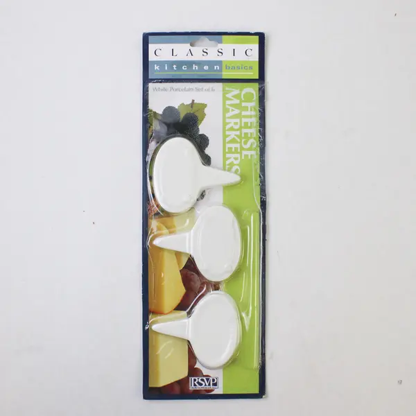 Set Of 6 RSVP Classic Kitchen Basics White Porcelain Cheese Markers 2010