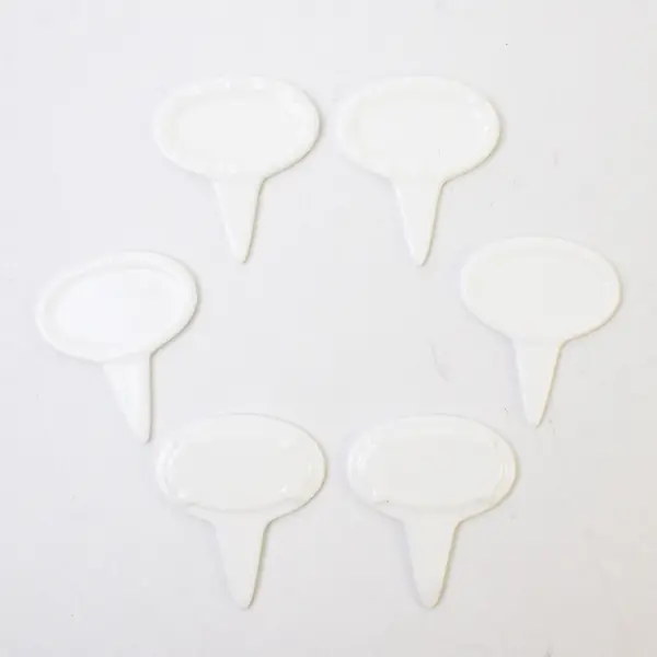 Set Of 6 RSVP Classic Kitchen Basics White Porcelain Cheese Markers 2010