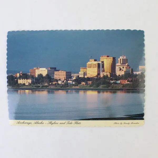 Lot Of 2 Vintage Anchorage Alaska Postcards Visitor Center Downtown Skyline 
