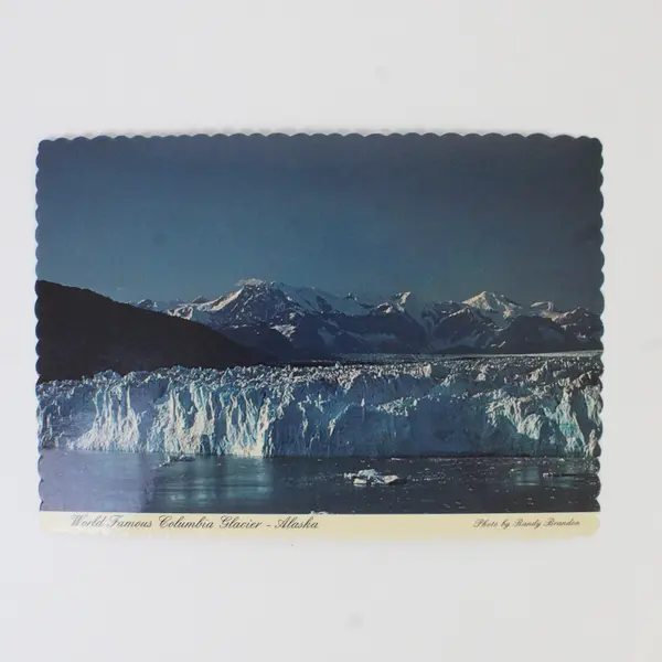 Lot Of 2 Vintage Alaska Postcards Columbia Glacier Phenomenal Northern Lights