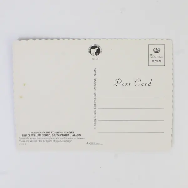 Lot Of 2 Vintage Alaska Postcards Columbia Glacier Phenomenal Northern Lights