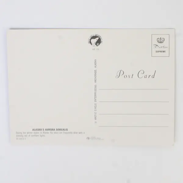 Lot Of 2 Vintage Alaska Postcards Columbia Glacier Phenomenal Northern Lights