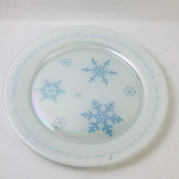 Department 56 Time To Celebrate Iridescent/Glass Snow Flake Serving Plate 2005