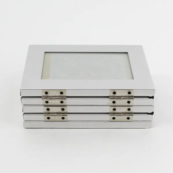 Metal Silver-Tone Photo Frames Folding/Hinged, Holds Five 3" x 2" pics