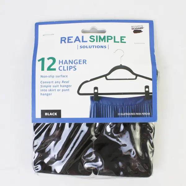 Real Simple Solutions 12 Non-Slip Hanger Clips for Pants Skirts