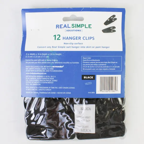 Real Simple Solutions 12 Non-Slip Hanger Clips for Pants Skirts