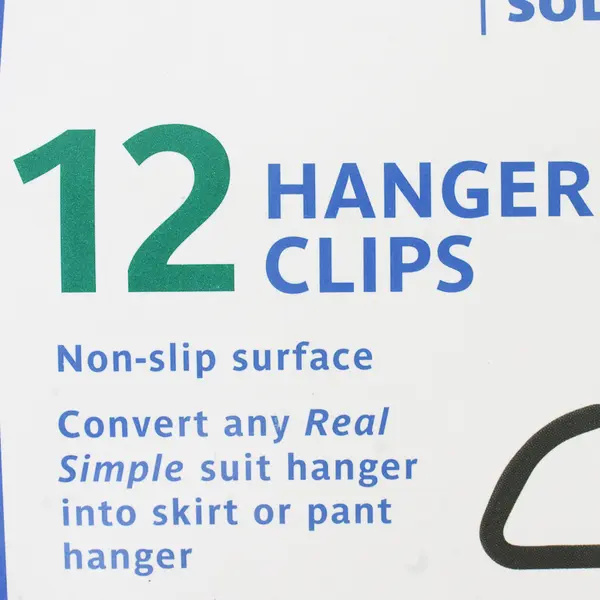 Real Simple Solutions 12 Non-Slip Hanger Clips for Pants Skirts