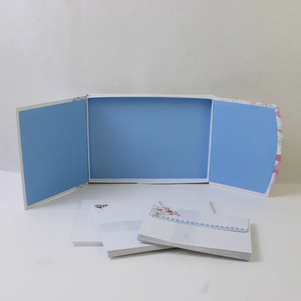 Set Of Hallmark Marjolein Bastin Floral 35 Sheets & 17 Envelopes W/ Holder