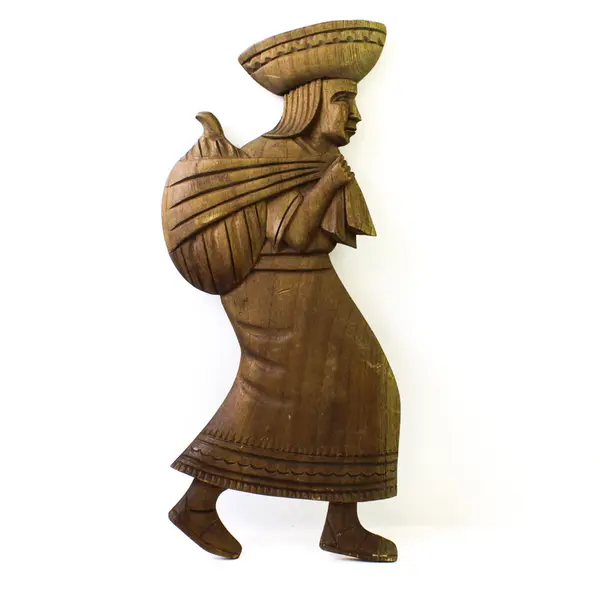 Lot of 2 VTG 1960's Ecuadorian Carved Wood Wall Plaque - Hanging Art