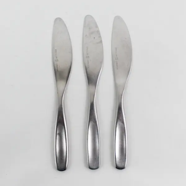 Lot of 3 Gourmet Settings Vault Pattern Stainless Matte Flat Handle Butter Knife
