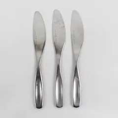 Lot of 3 Gourmet Settings Vault Pattern Stainless Matte Flat Handle Butter Knife