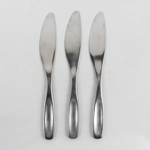Lot of 3 Gourmet Settings Vault Pattern Stainless Matte Flat Handle Butter Knife