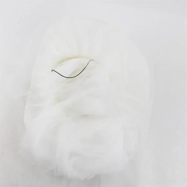 Vintage White Lace & Tulle w/Faux Pearls & Rhinestones Wedding Hat Veil - 1980's