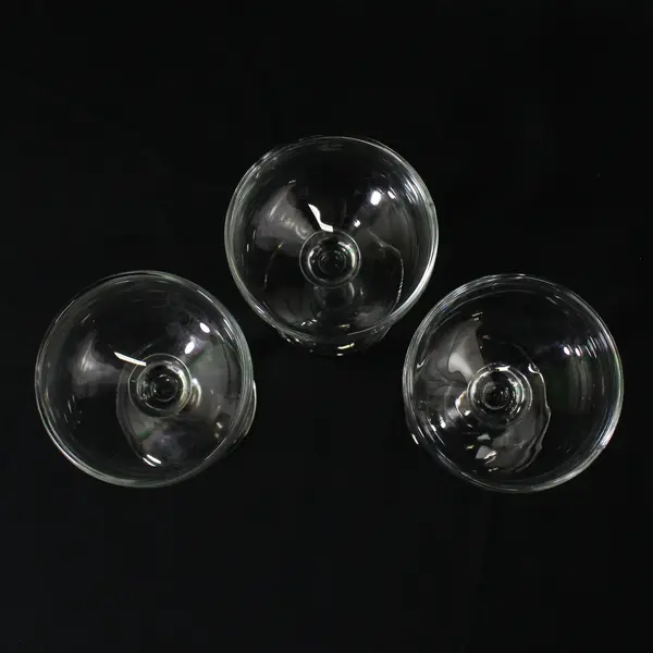 Lot Of 3 Unbranded Matching Clear Glass Coupe Glass/Champagne Saucers 4.75" Tall