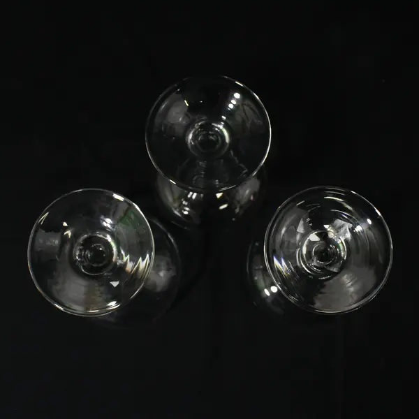 Lot Of 3 Unbranded Matching Clear Glass Coupe Glass/Champagne Saucers 4.75" Tall