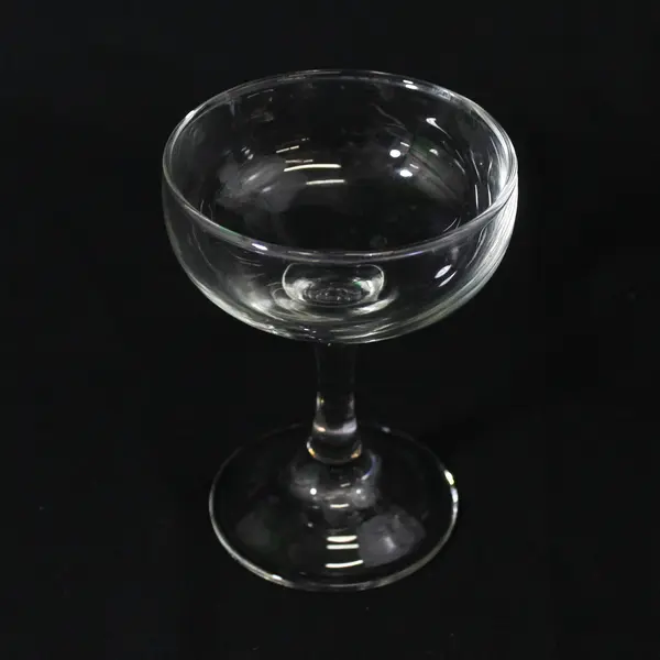 Lot Of 3 Unbranded Matching Clear Glass Coupe Glass/Champagne Saucers 4.75" Tall