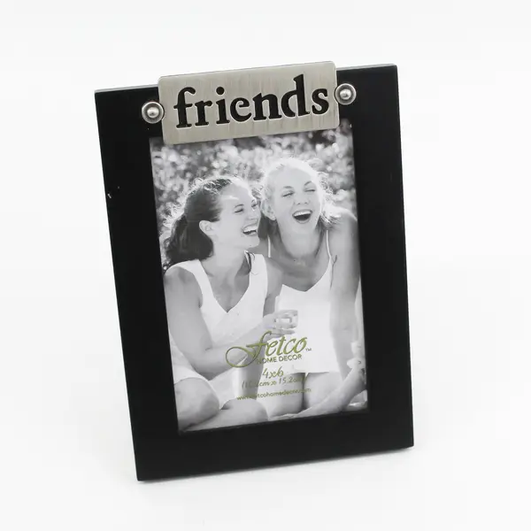 Fetco Wood Black Photo Frame (4 "x 6") with "Friends" wording at top, 2009