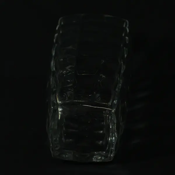 Unbranded Large Wide Mouth Geometric Square Heavy Clear Glass Vase 11.75" Tall
