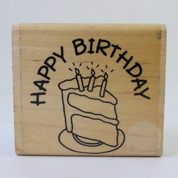 Lot of 3 Rubber Stamps - Happy Birthday, Forget Me Not, Thinking of You