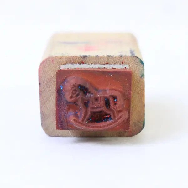 Lot of 6 Rubber Stamps Bicycle Peace on Earth To Baby Sleeping Rocking Horse