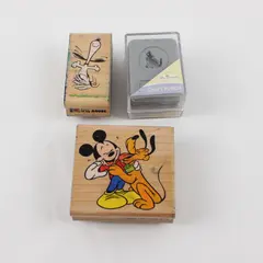 Lot of 3 Rubber Stamps Mickey & Pluto Snoopy Howling Wolf 