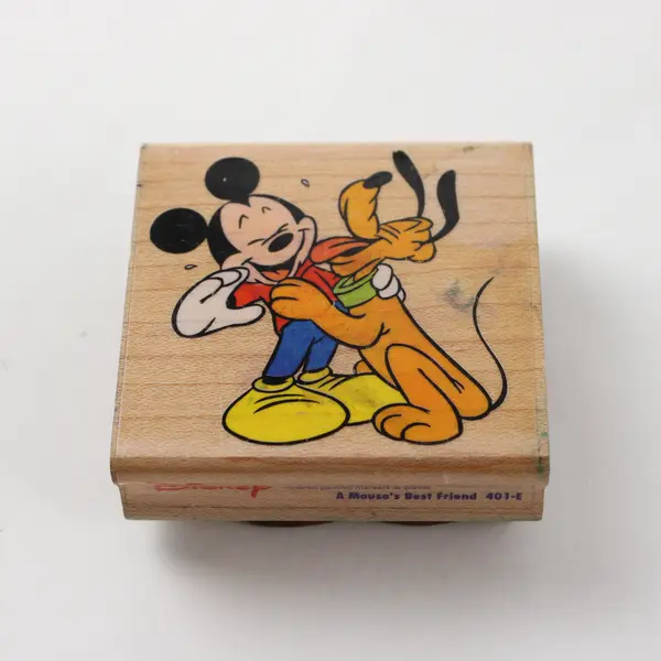 Lot of 3 Rubber Stamps Mickey & Pluto Snoopy Howling Wolf 