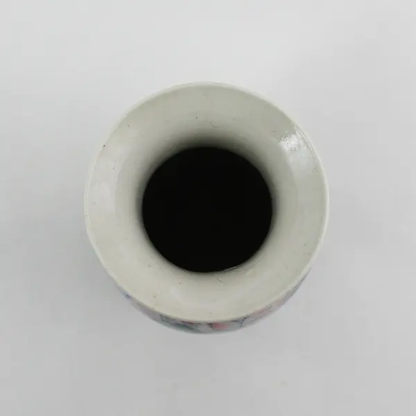 Unbranded Pink/Purple/Green Water Lily Water Color Style Ceramic Vase 8" Tall