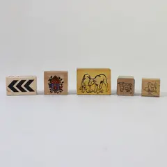 Lot of 5 Rubber Stamps Birdhouse Calf Cow Duck Chevron 