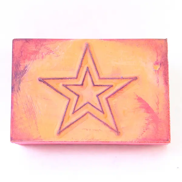 Lot of 5 Rubber Stamps K, N, Star, Heart & Honey Pot 