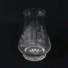Edinburgh Crystal Thistle Patterned Clear Glass Bouquet Vase 6.5" Tall