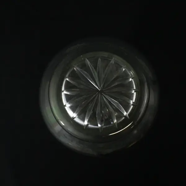 Edinburgh Crystal Thistle Patterned Clear Glass Bouquet Vase 6.5" Tall