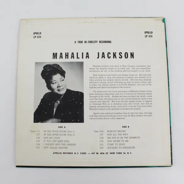 Mahalia  Jackson: "In the upper room" 12" Vinyl Record