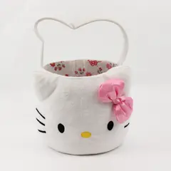 Vintage Hello Kitty Plush Easter Basket VTG Collectible 7in