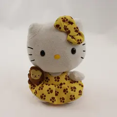 TY Hello Kitty Sanrio 6" Plush Yellow Dress & Bow Monkey Motif