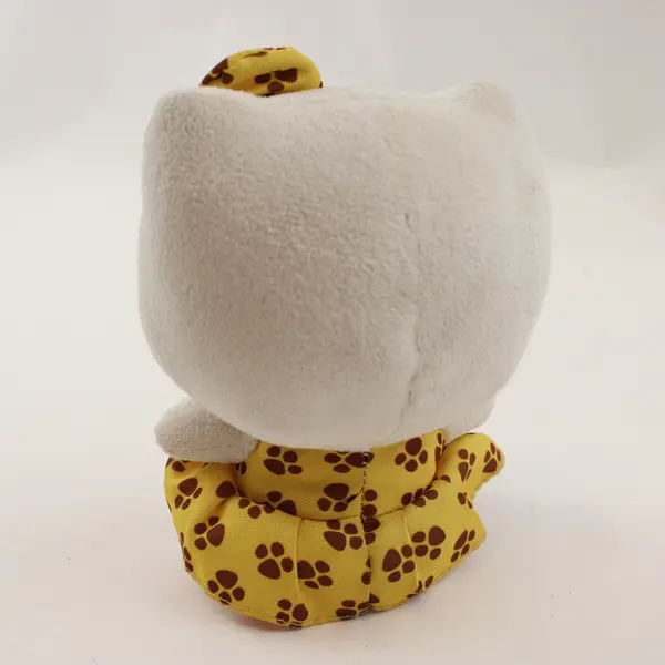 TY Hello Kitty Sanrio 6" Plush Yellow Dress & Bow Monkey Motif